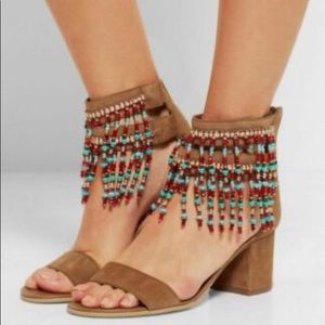 Beaded Sam Edelman brown heels - size 9